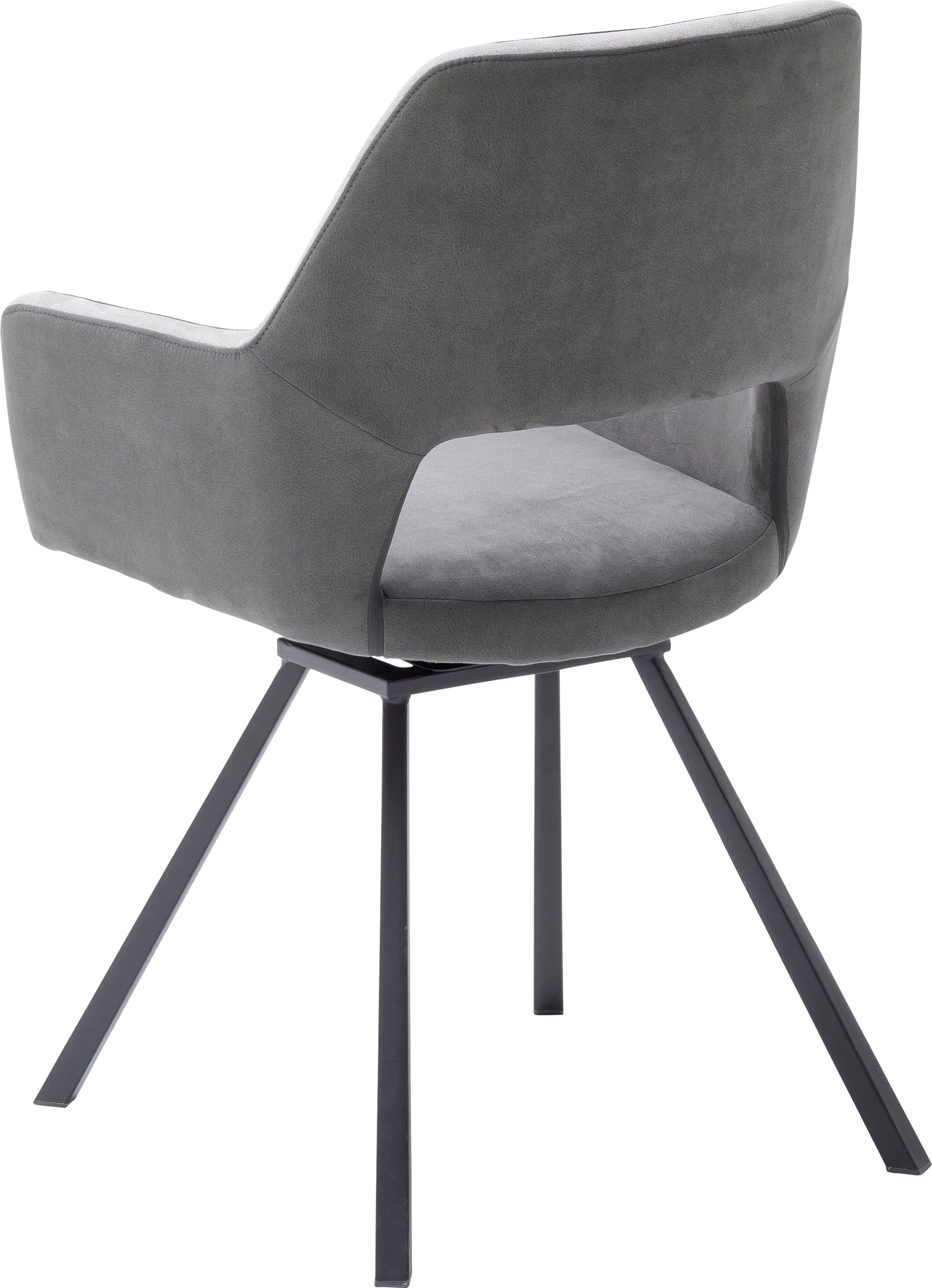 MCA furniture Esszimmerstuhl Set, St), belastbar Nivellierung, Dunkelgrau Dunkelgrau-Grau | mit 120 kg 2-er (Set, 180°drehbar bis 2 Stuhl Bayonne
