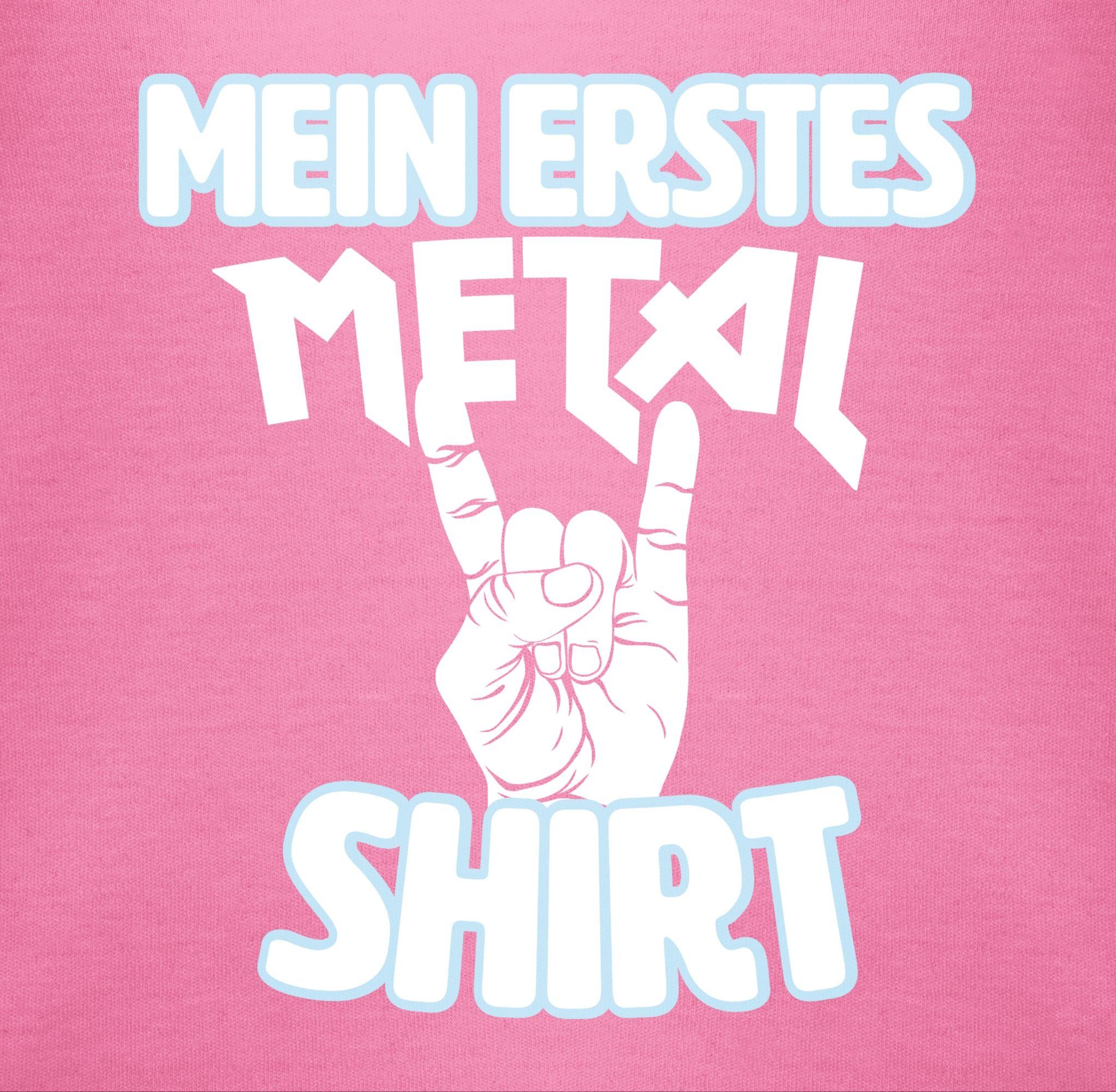 Shirt Mein 3 Sprüche Shirtracer Shirtbody erstes Pink weiß Metal Baby