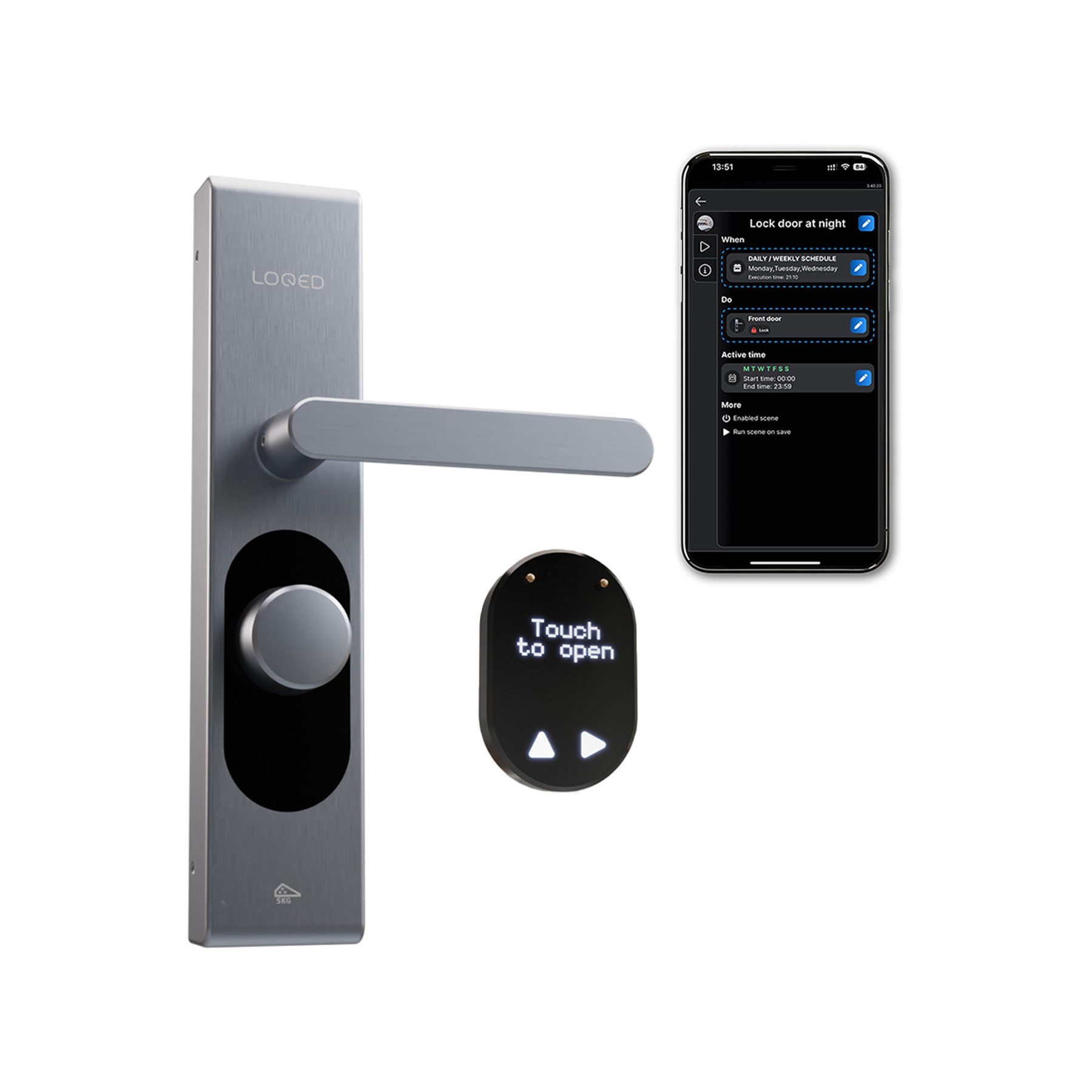 Shelly Haustür-Codeschloss SHELLY Smart Türschloss LOQED, silber