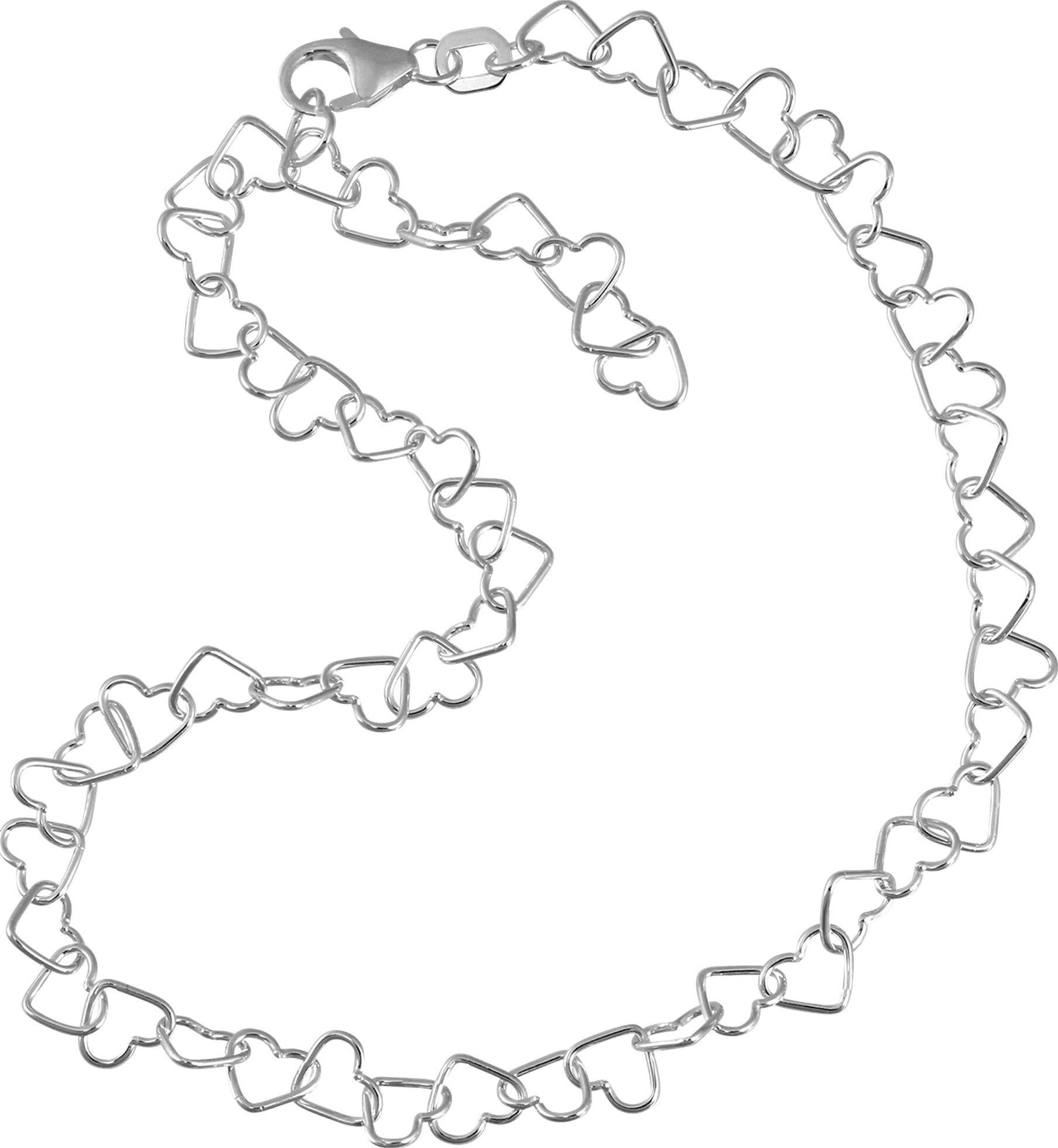 SilberDream Fußkette mit Anhänger SilberDream Fußkette silber für Frauen, Damen Fußkette Herzchen aus 925 Sterling Silber, Farbe: silber