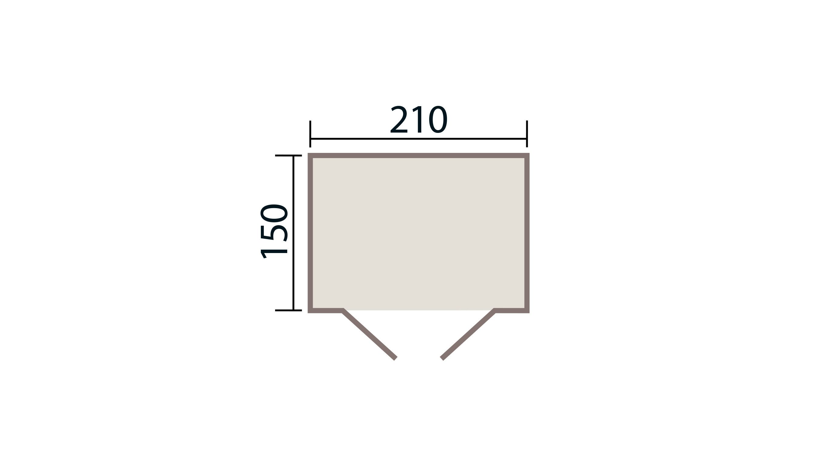 weka Gartenhaus Lugo 1, BxT: 215x161 cm, 19mm 210x150