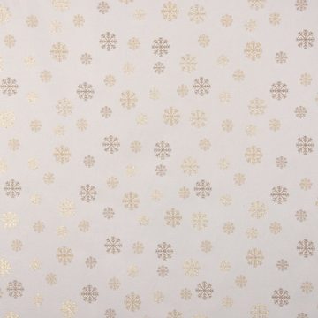 Vorhang SCHÖNER LEBEN. Vorhang Smok-Schlaufenband Schneeflocken beige gold 245, SCHÖNER LEBEN., (1 St), blickdicht, handmade, made in Germany, vorgewaschen