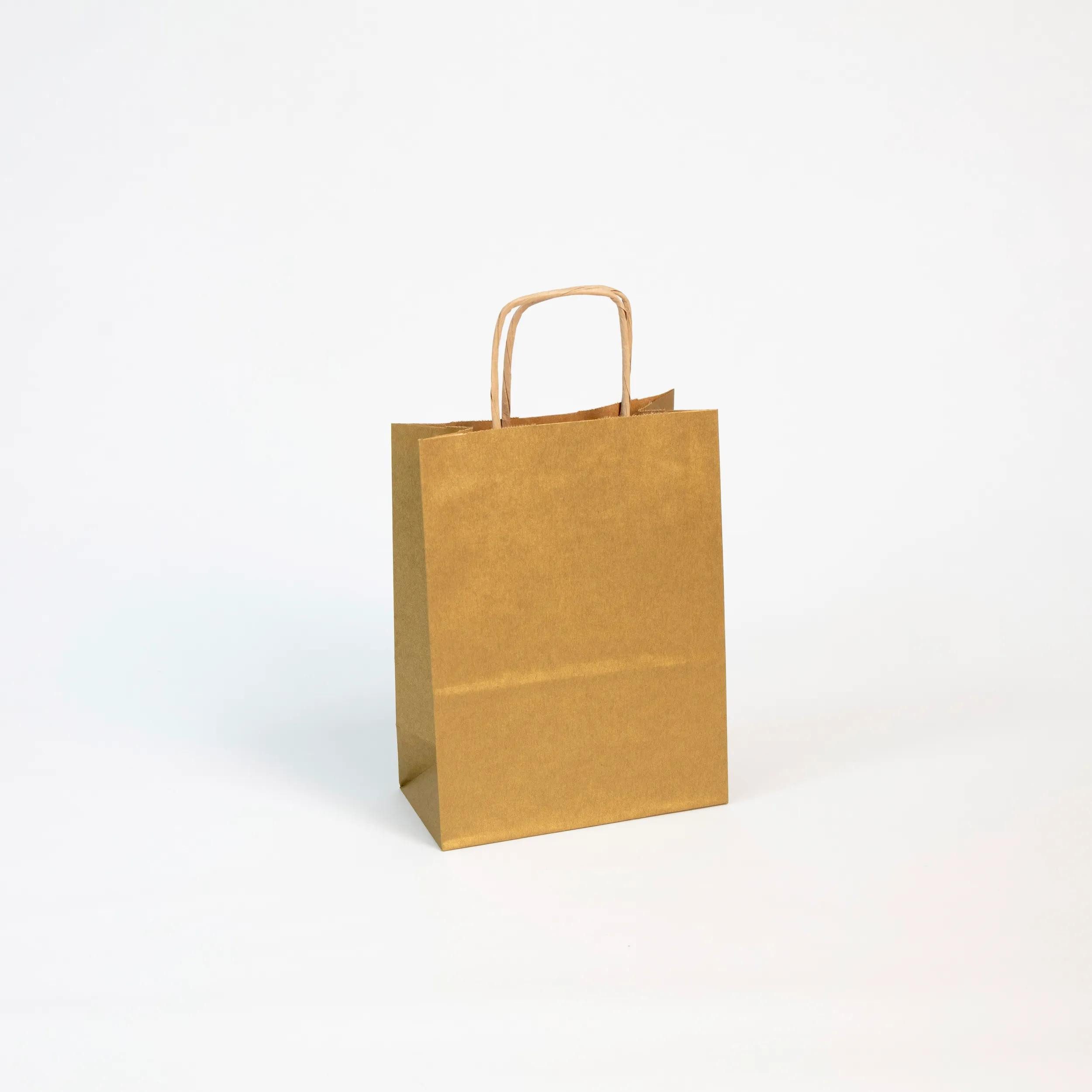 CLAIREFONTAINE Geschenkpapier 25 Geschenktaschen 180+70x240, kraft weiß, gold - Gold 395605C, Tasche