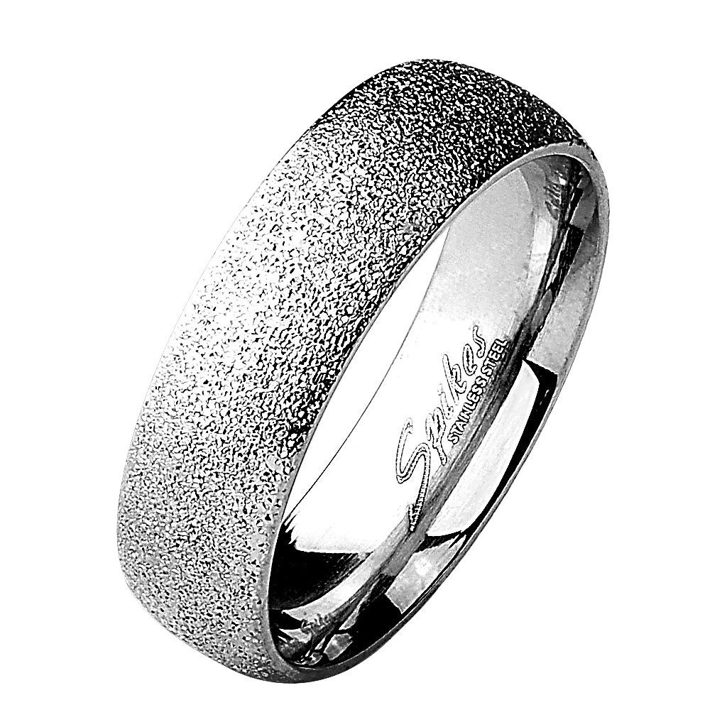 Fingerring Herren Damen Ring sandgestrahlt Diamantoptik Verlobungsring