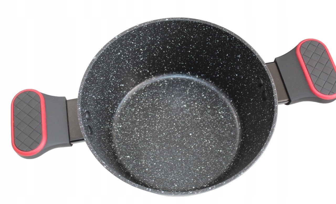 Cheffinger Topf-Set Kochtopf Kasserolle Bratpfannen Set 10-tlg schwarz + Deckel, Material: Aluminium, Stahl, Glas (Kochset bestehend aus 10 Teilen)