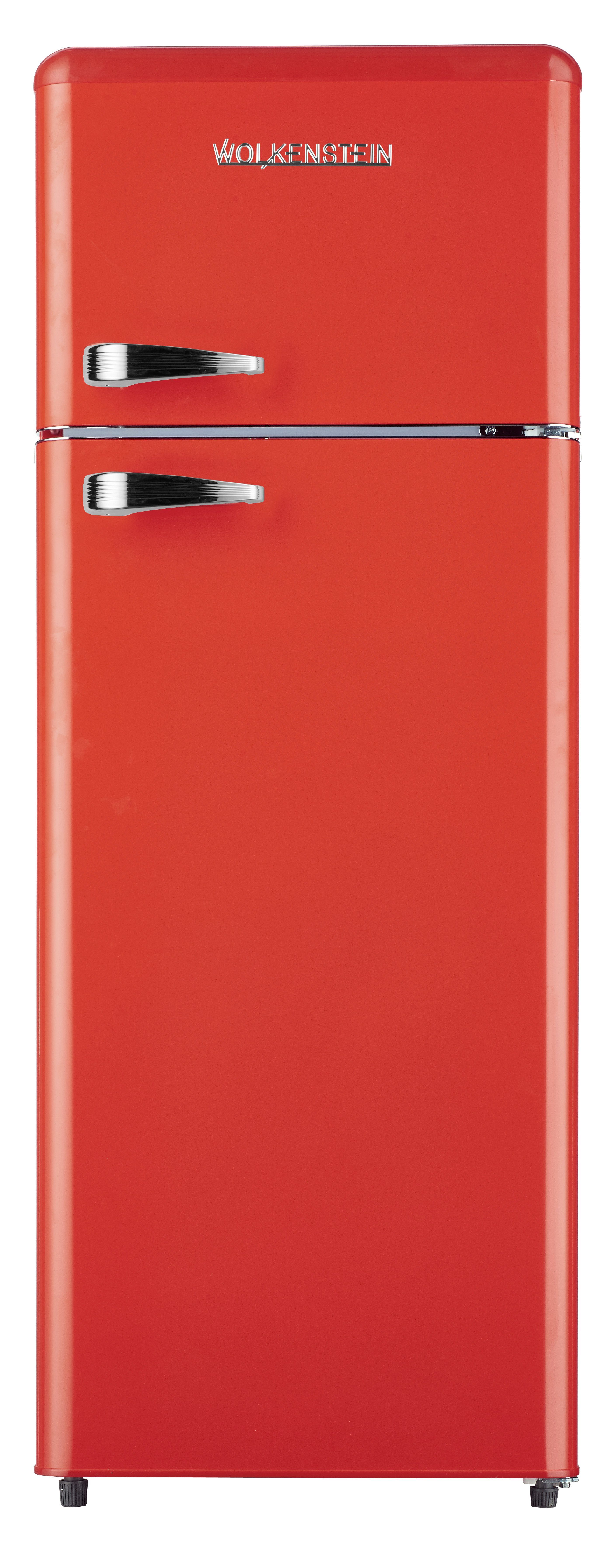 Wolkenstein Kühl-/Gefrierkombination GK212.4RT FR GK212.4RT FR, 145.6 cm hoch, 54.5 cm breit, 4-Sterne Gefrierfach, Vintage-Look, Farbe Rot
