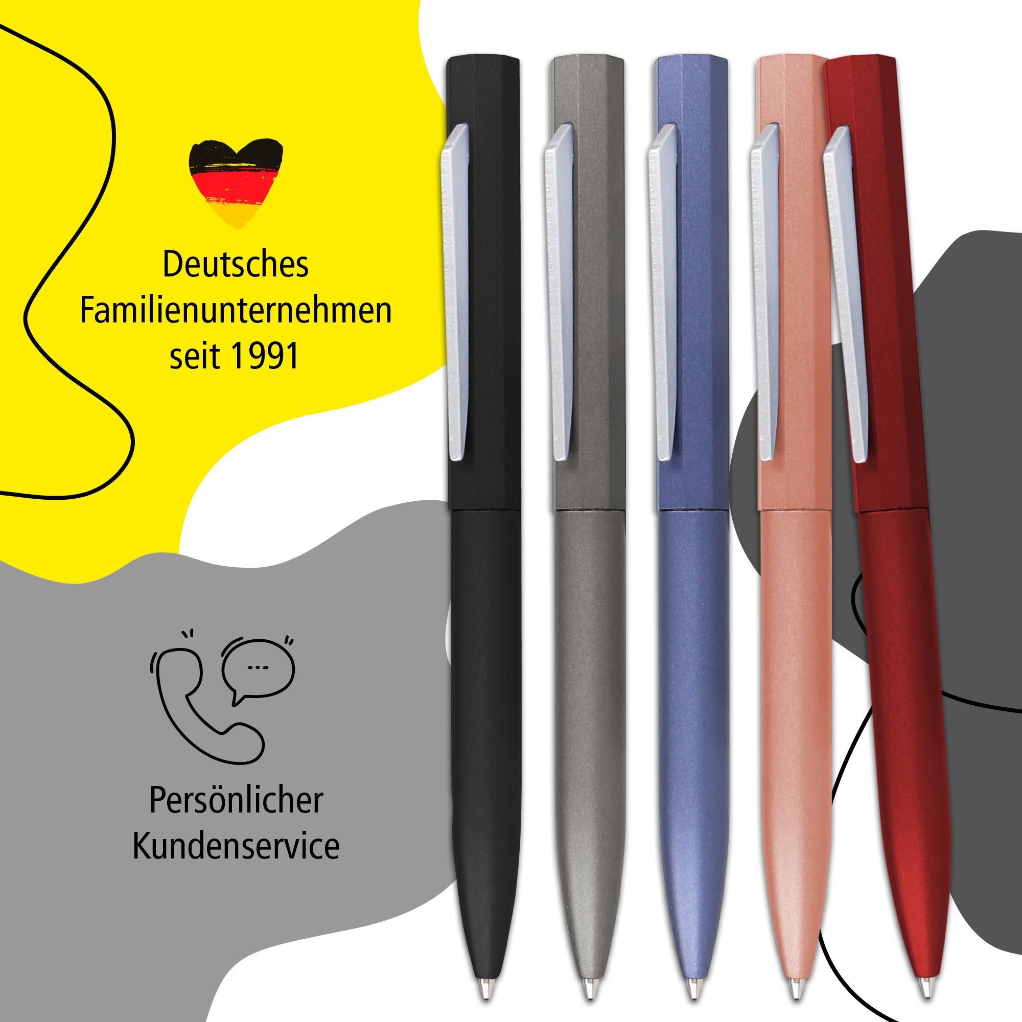 Online Pen Kugelschreiber Octopen incl. Großraummine auswechselbarer Grau Drehkugelschreiber