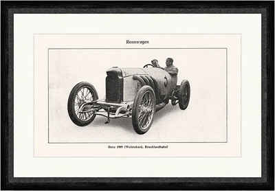 Kunstdruck Benz 1909 Weltrekord Brooklandbahn Rennwagen Zweisitzer Faks Sport 048, (1 St)