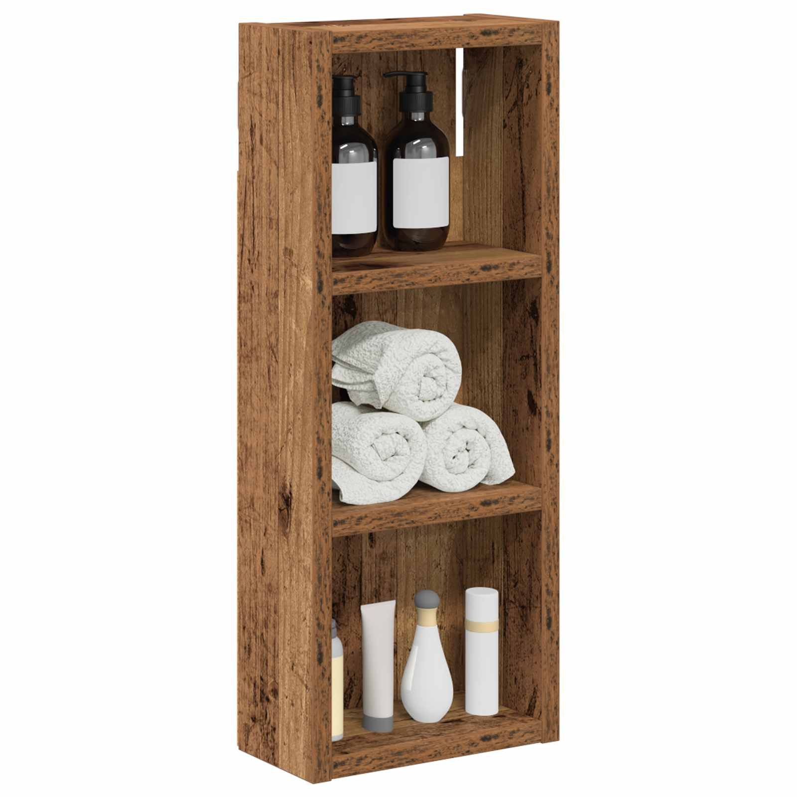 vidaXL Badezimmerspiegelschrank Badezimmer-Wandschrank Altholz 20 x 10 x 50 cm Holzwerkstoff (1-St)