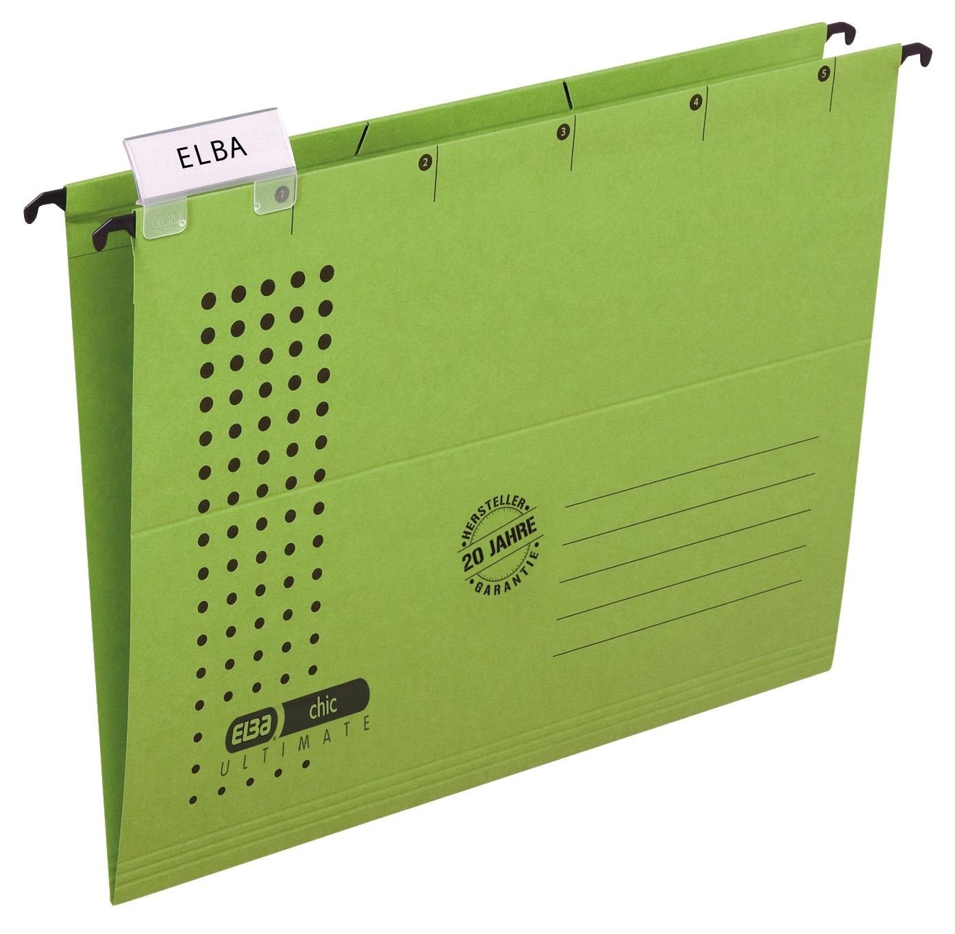 ELBA Schreibmappe Elba 100552088 Hängemappe chic - Karton (RC), 230 g/qm, A4, grün