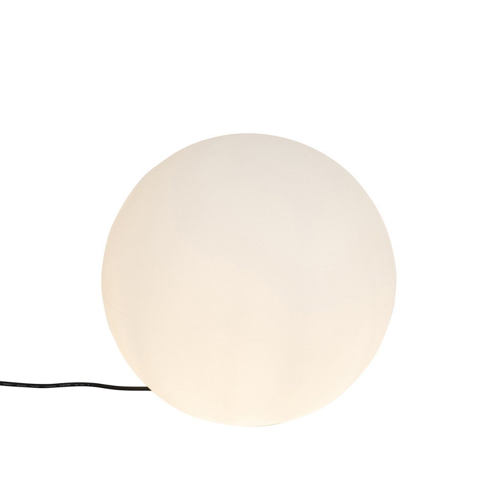 Qazqa Außen-Stehlampe Nura, Dimmbar, LED wechselbar, Extra-Warmweiß, QAZQA Außen Boden­leuchte, e27, Weiß, Kunststoff, Modern