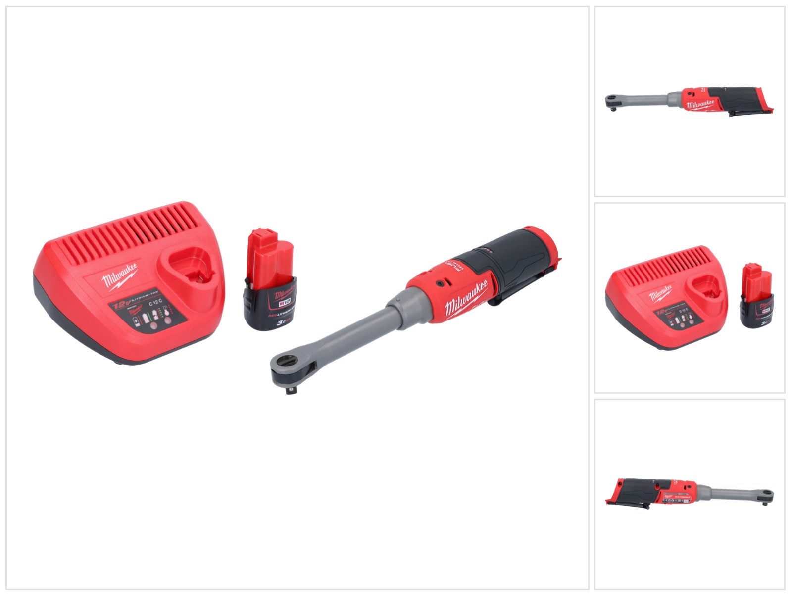 Milwaukee Umschaltknarre M12 FHIR38LR-301 Hochgeschwindigkeits Akku Ratsche Lang 12 V 47 Nm