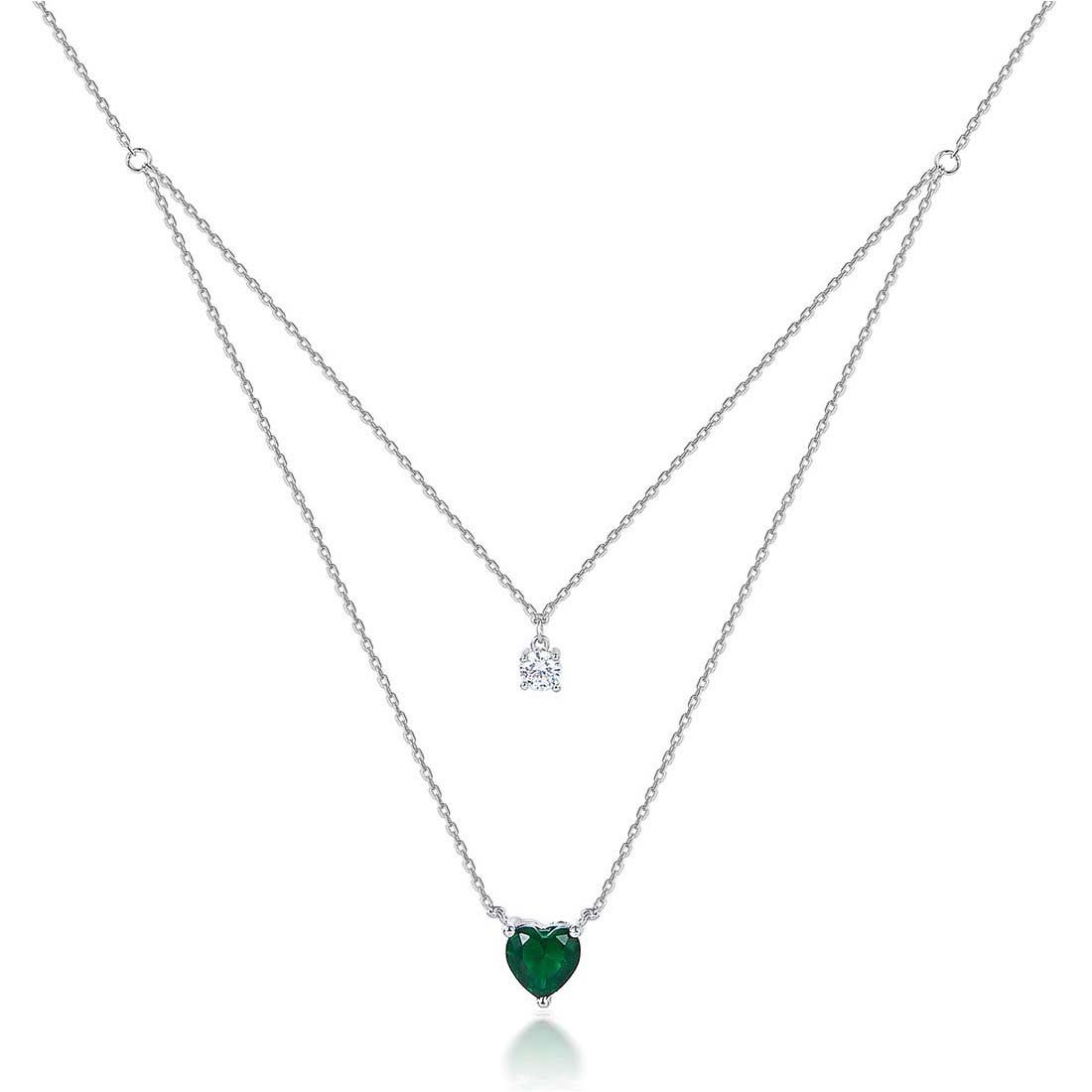 YANN Charm-Kette Herzförmige doppellagige Zirkon-Schlüsselbeinkette, Silberkette (1-tlg), geeignet für Frauen und Mädchen