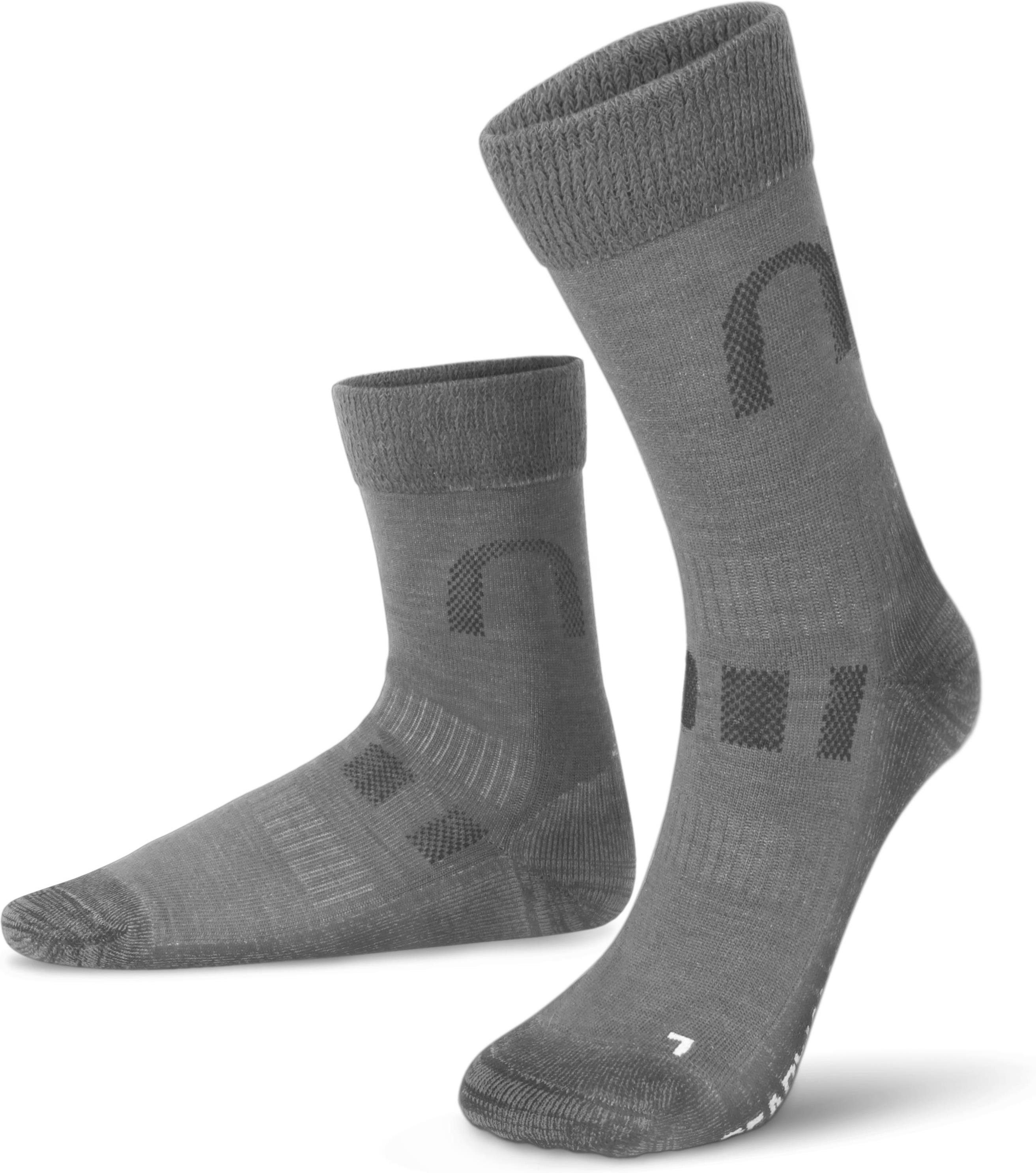 (Set, Grau 2 hochwertige Paar) Wandersocken Trekkingsocken Merinowollsocken 2 Wander- und normani Paar Merinowolle