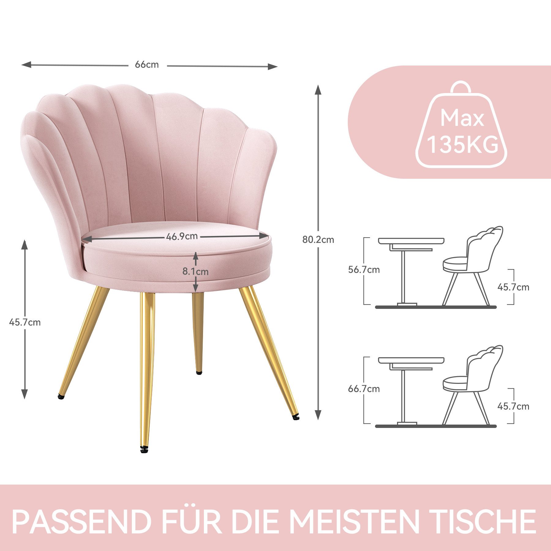 HawthyHome Esszimmerstuhl Samtgepolsterter Stuhl mit Rückenlehne, günstig online kaufen