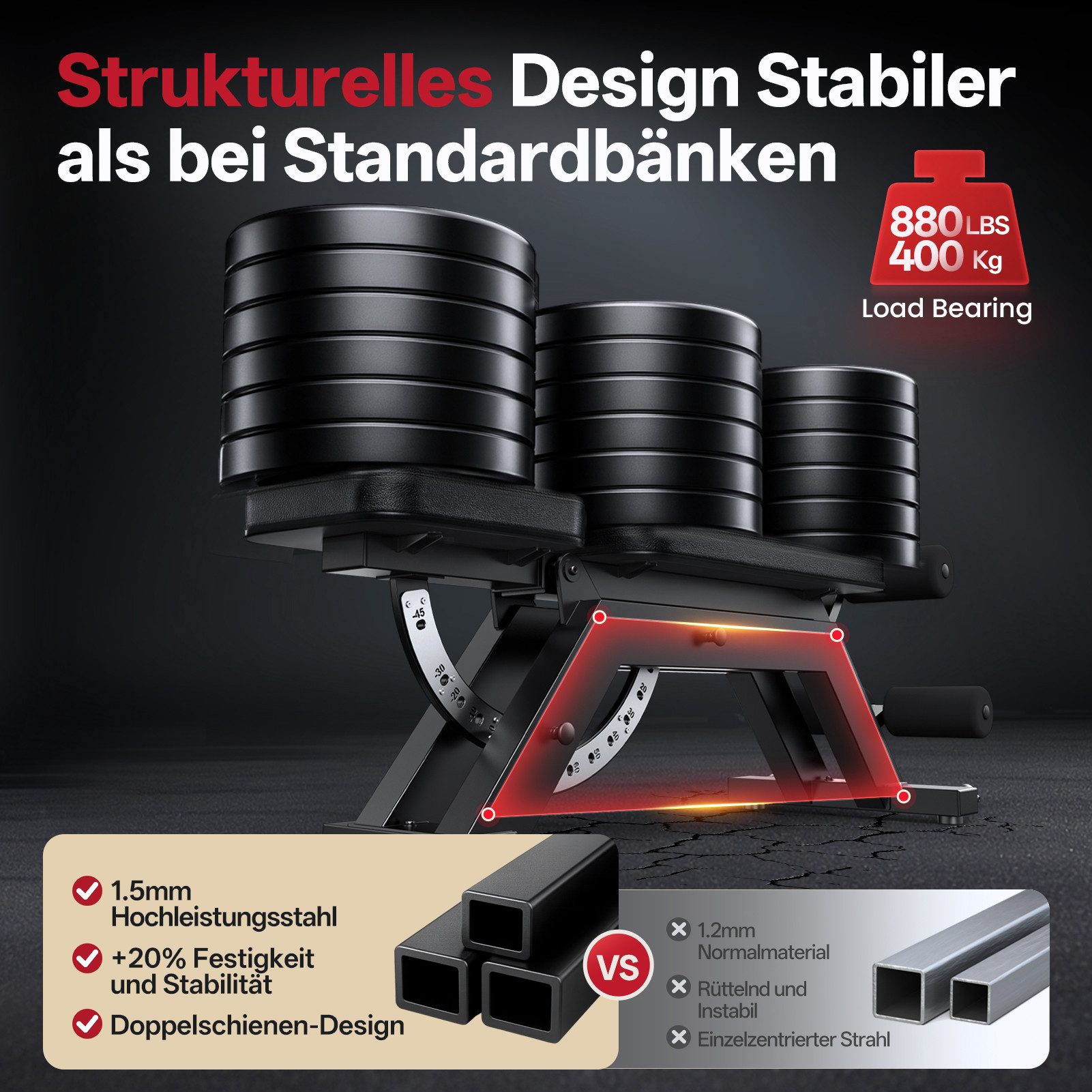 JOROTO Hantelbank JOROTO MD70 verstellbare Gewichtbank