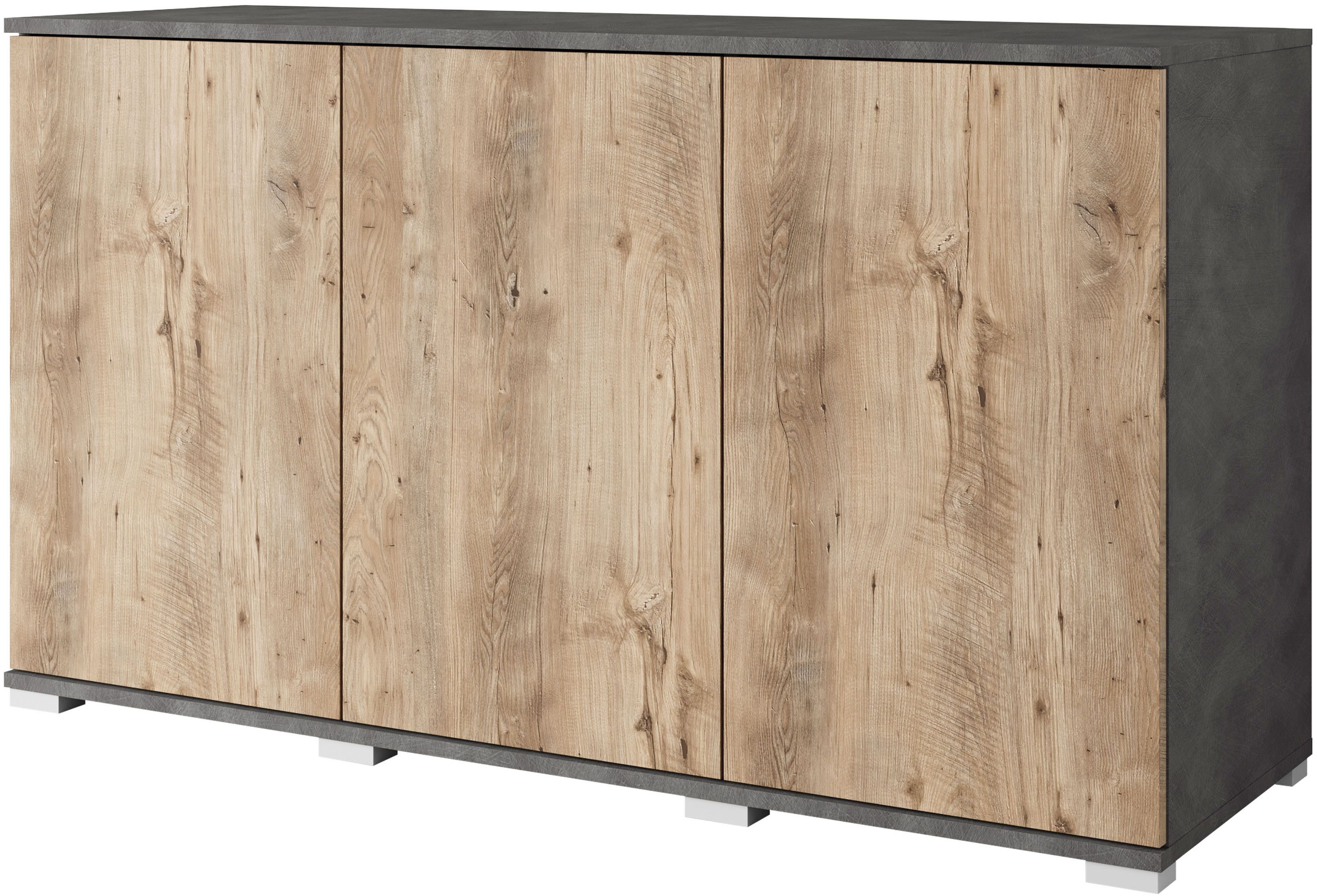 INOSIGN Sideboard Kenia, moderne grifflose Kommode mit 3 Türen, Breite 120 günstig online kaufen