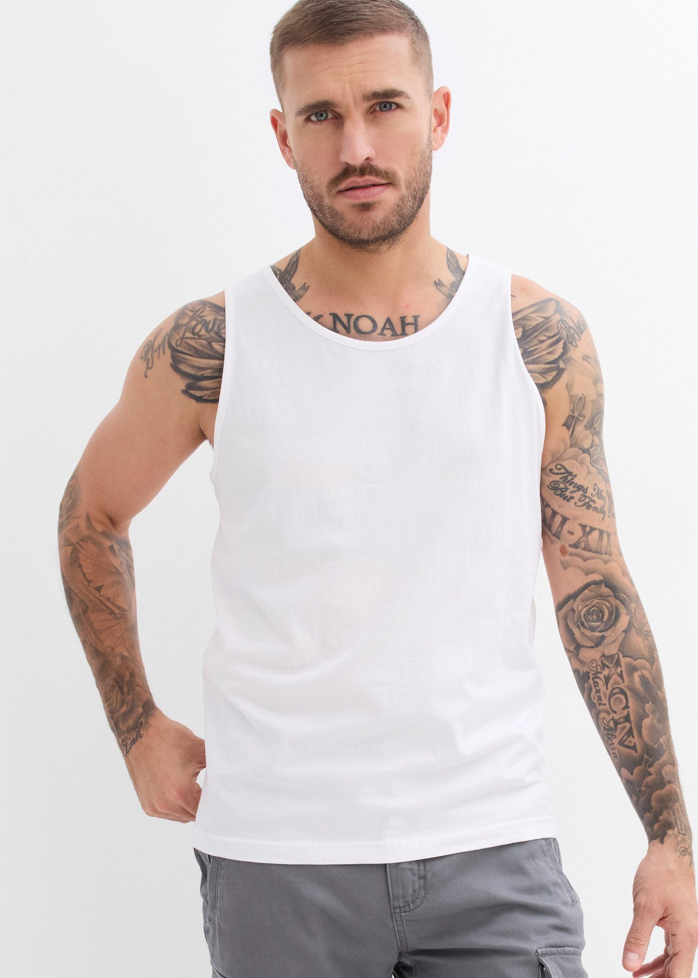 bonprix Tanktop (Packung, 3-tlg) Regular Fit, Rundhalsausschnitt günstig online kaufen