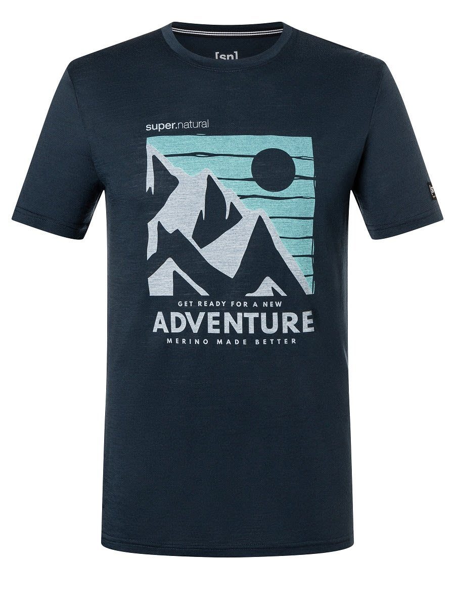 SUPER.NATURAL T-Shirt Super.natural M Vapor Herren Adventure - - Tee Wasabi Grey Mountain Blueberry