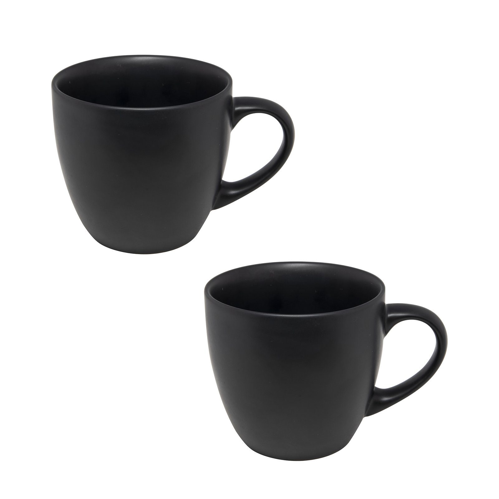 Neuetischkultur Tasse Tasse 2er Set Black Keramik, Teetasse Matt, Kaffeetasse