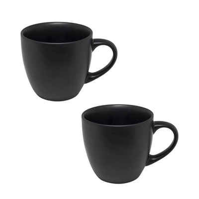 Neuetischkultur Tasse Tasse 2er Set Black Matt, Keramik, Kaffeetasse Teetasse