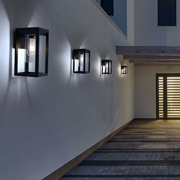 Globo Außen-Wandleuchte, Leuchtmittel nicht inklusive, Außen Wand Leuchte Garten Terrassen Strahler Gestell Lampe eckig