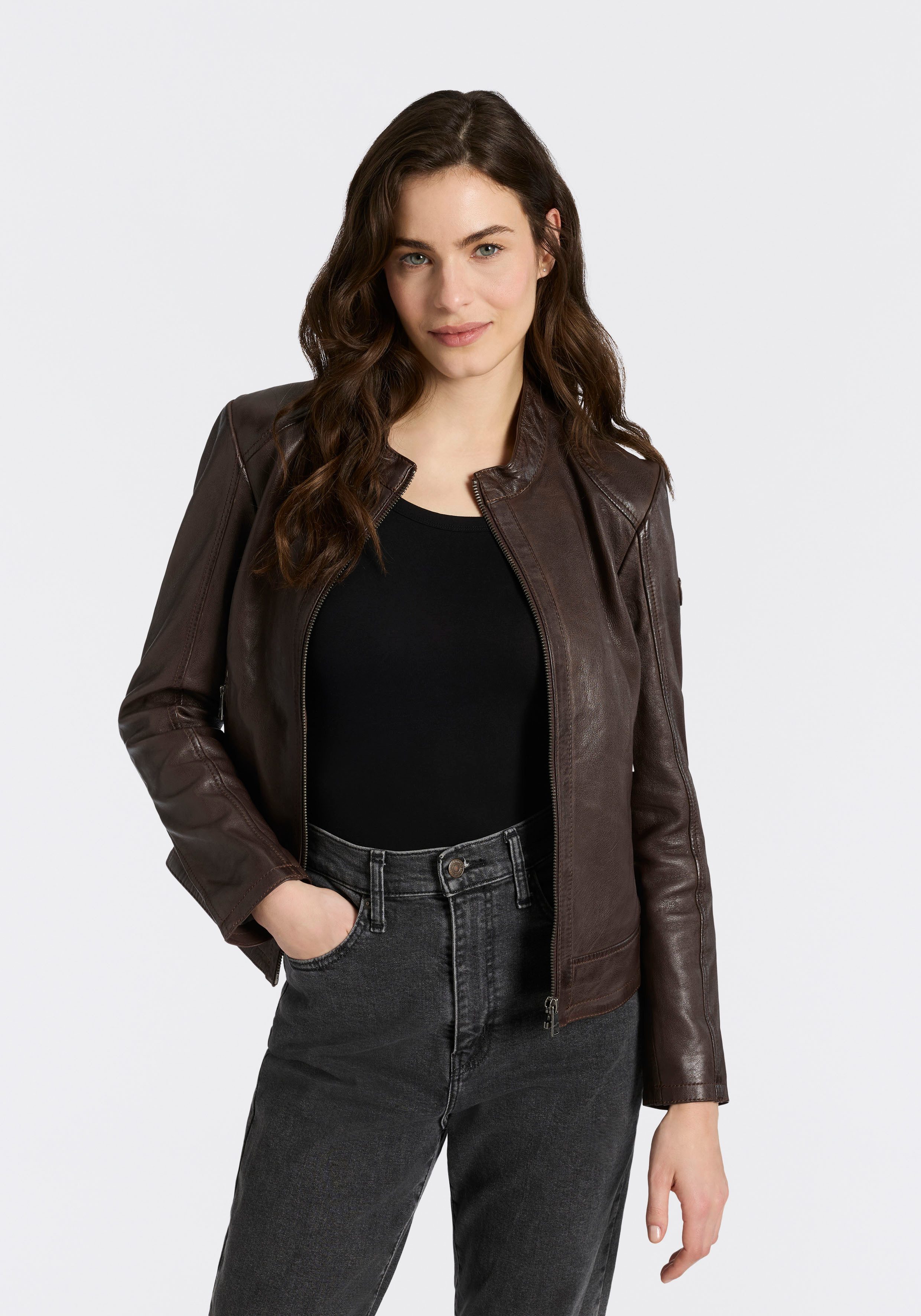 Mauritius Lederjacke MWYouvie mit Stehkragen