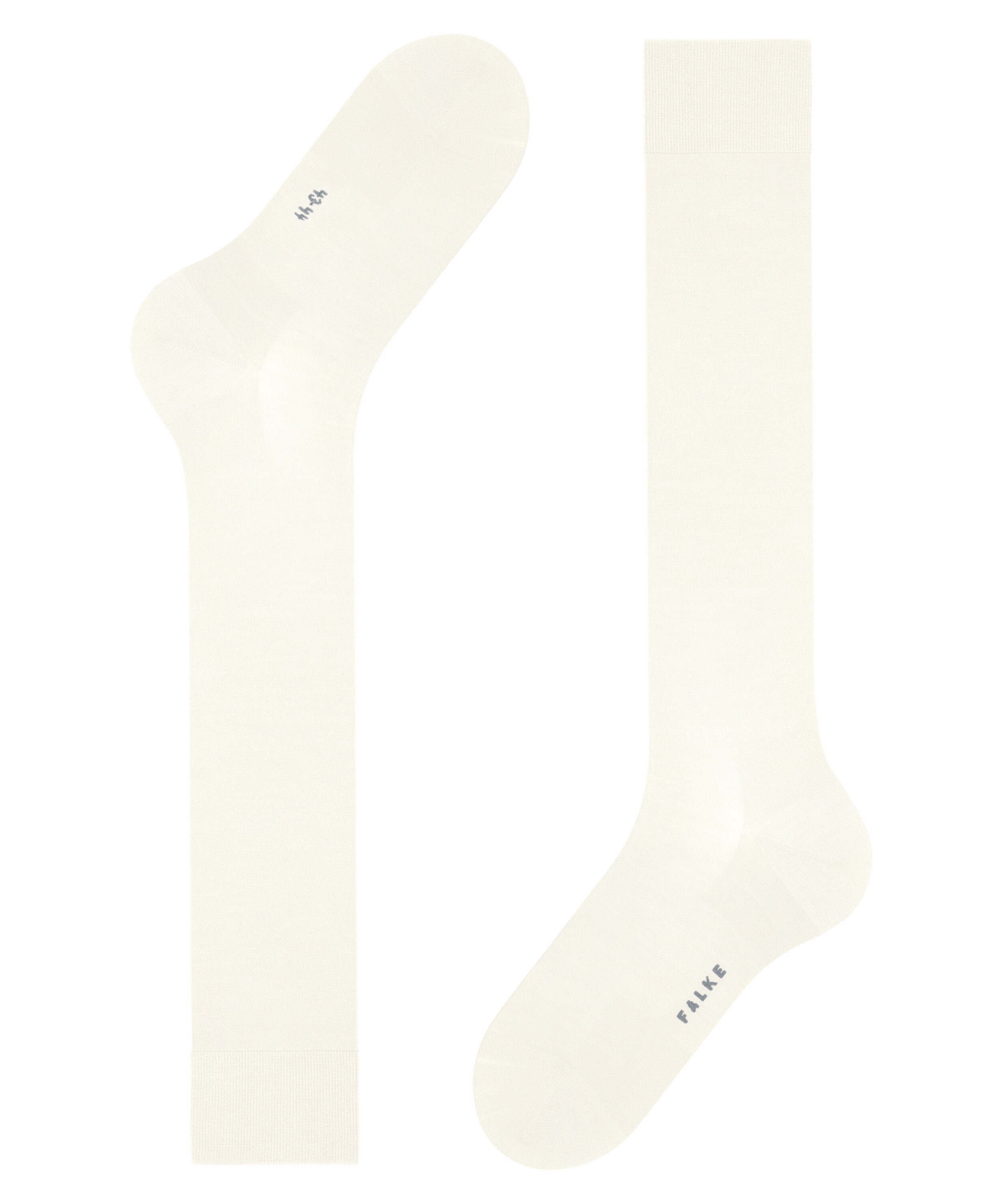 (2040) FALKE off-white (1-Paar) mit ClimaWool Garn nachhaltigem Kniestrümpfe