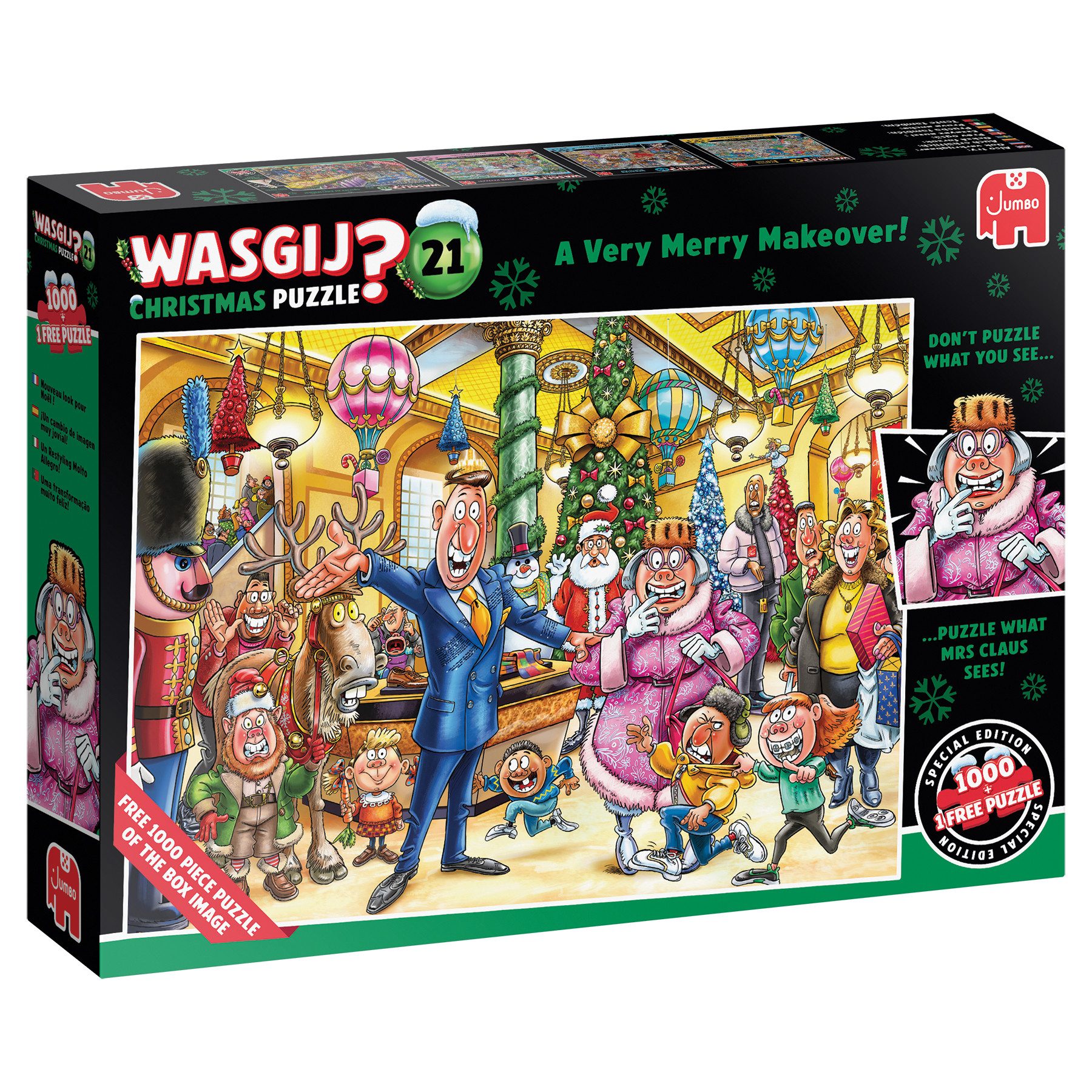 Jumbo Spiele Puzzle Wasgij Christmas 21, Eine fröhliche Verwandlung, 2x1000 günstig online kaufen