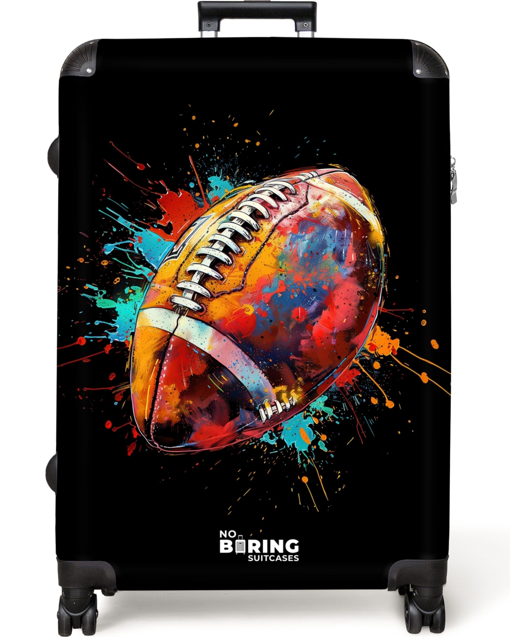 NoBoringSuitcases.com© Hartschalen-Trolley Rugbyball mit buntem Graffiti günstig online kaufen