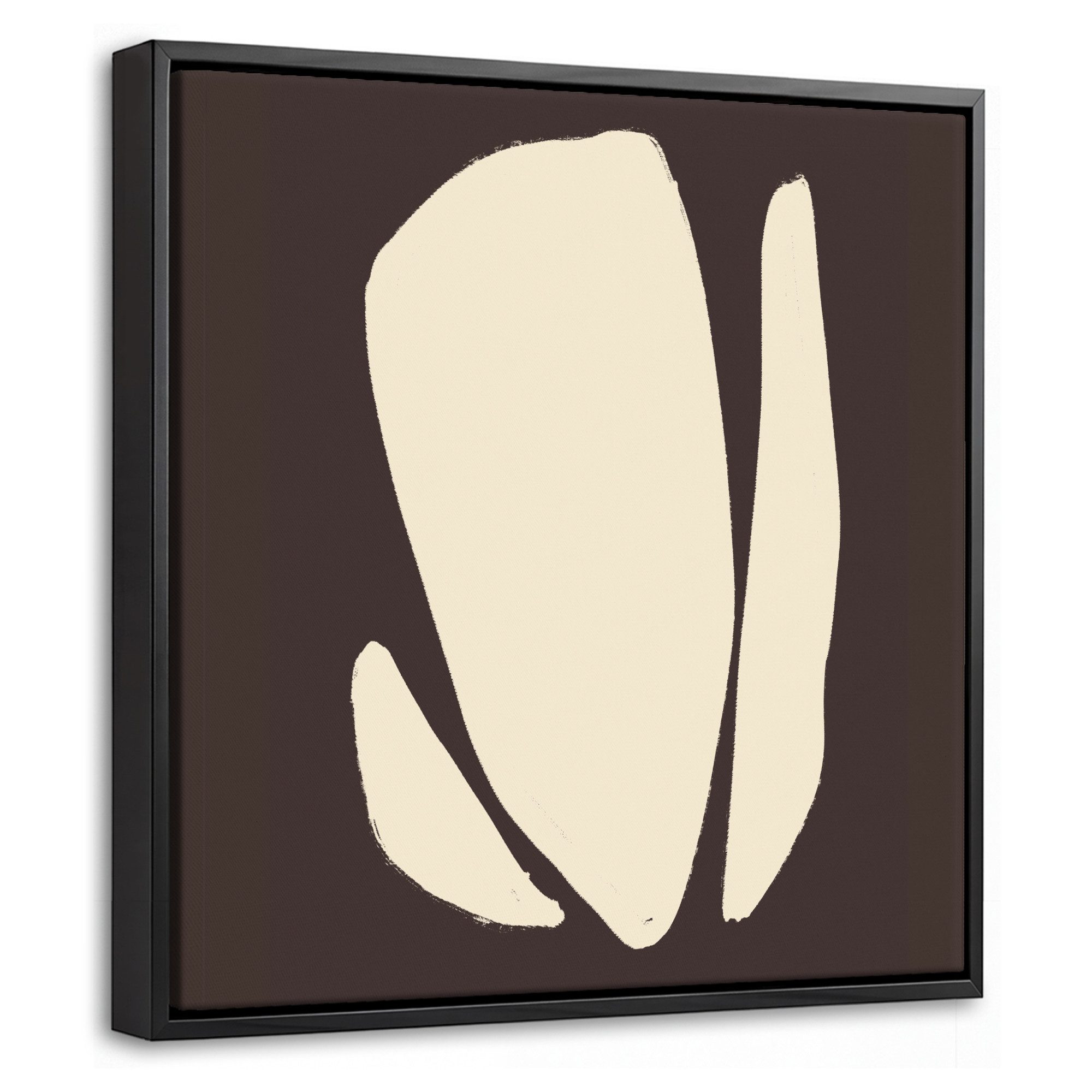 OneMillionCanvasses® Leinwandbild mit Rahmen - Kunst - Modern - Braun - Abstrakt, Fotodruck (1 St), Leinwand Bilder Klein, Wand Dekoration Aesthetic 20x20cm