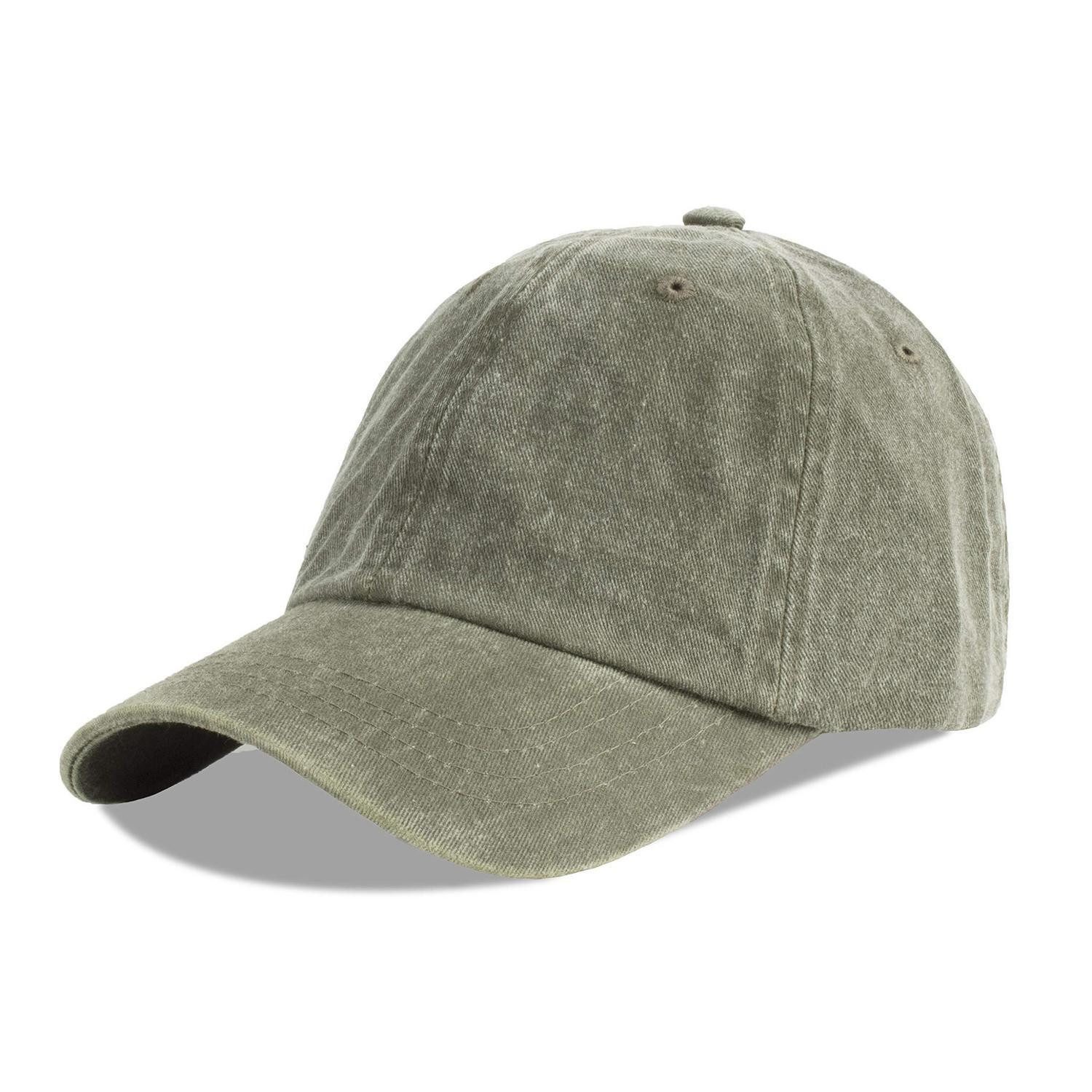 LuxusKollektion Baseball Cap Baseballcap Herren Damen Baumwolle Denim Dadhat L Washed-Army Green