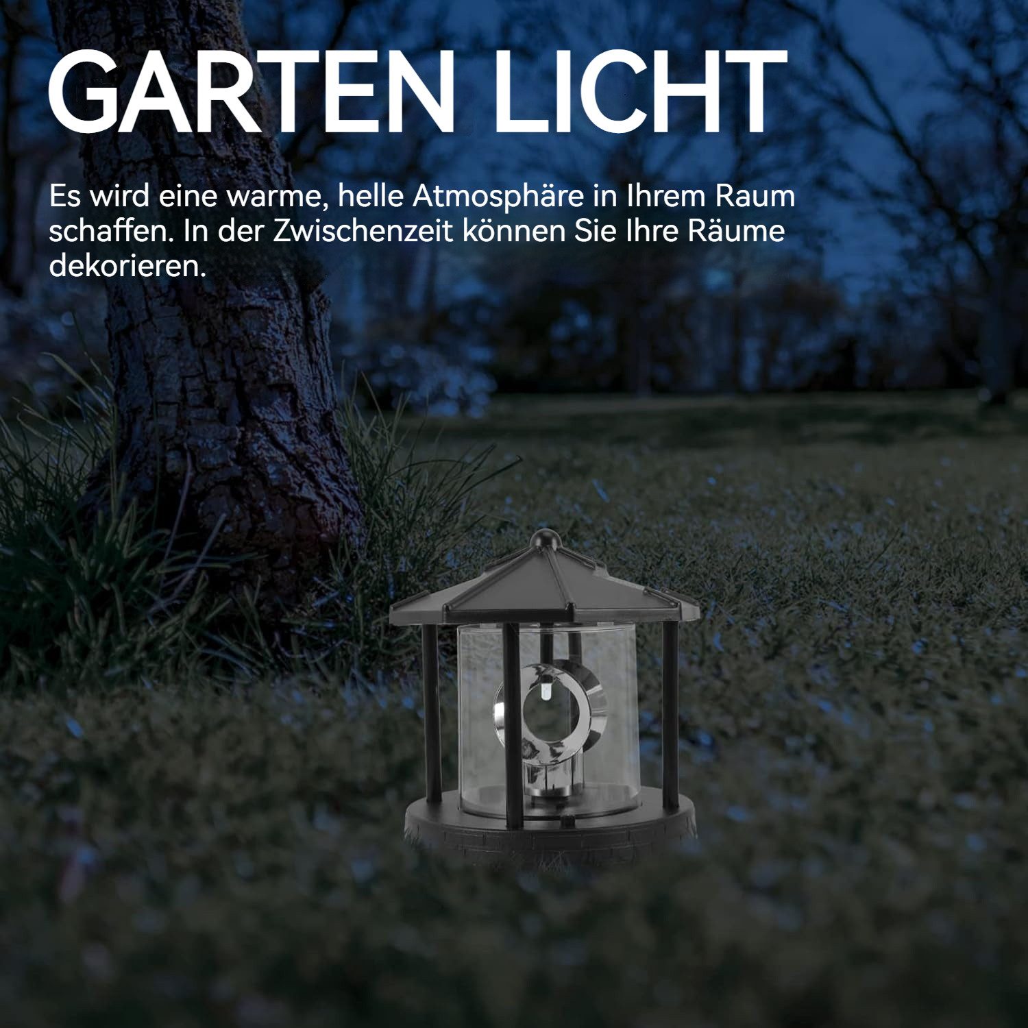 BlingBin LED Solarleuchte Solar Rotierender Leuchtturm günstig online kaufen