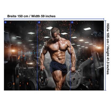 wandmotiv24 Fototapete Fitness Bodybuilder Mann, glatt, Wandtapete, Motivtapete, matt, Vliestapete
