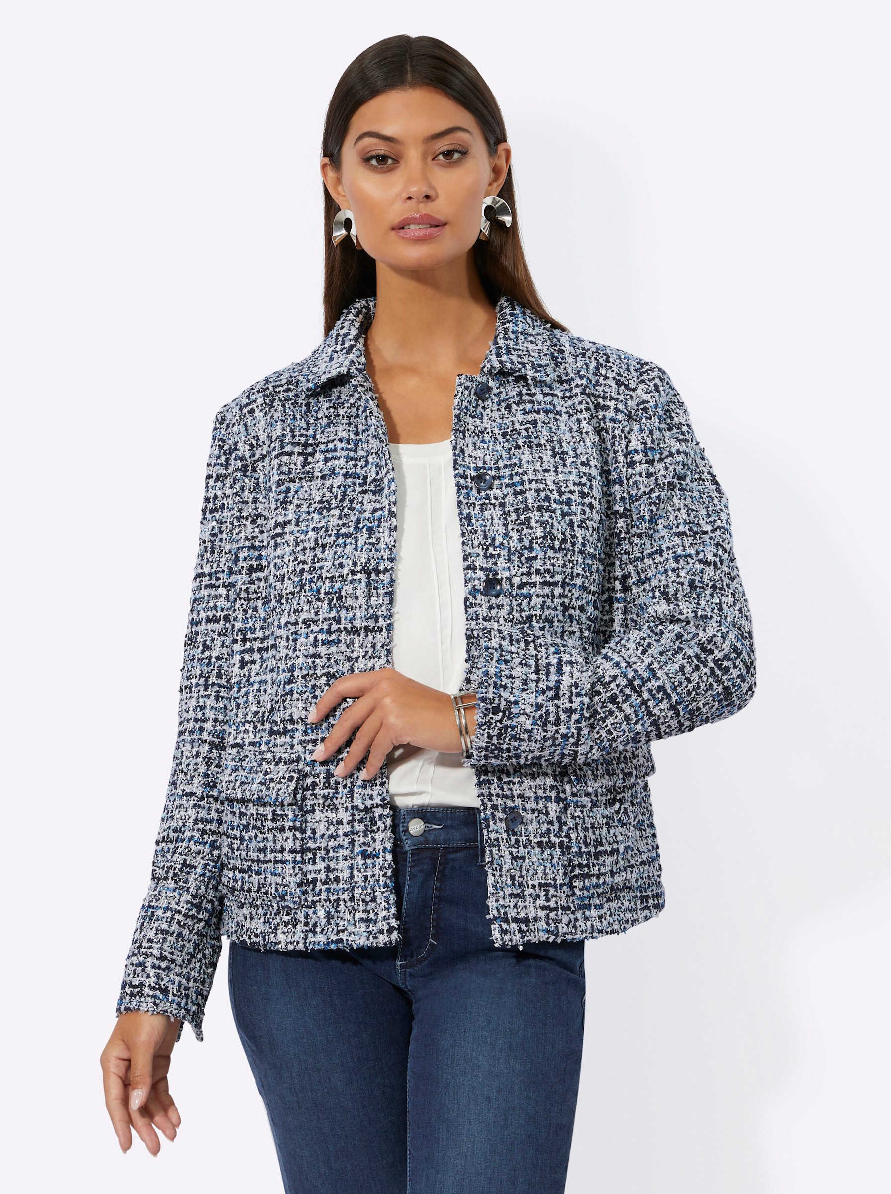 creation L Blusenblazer Bouclé-Blazer . günstig online kaufen