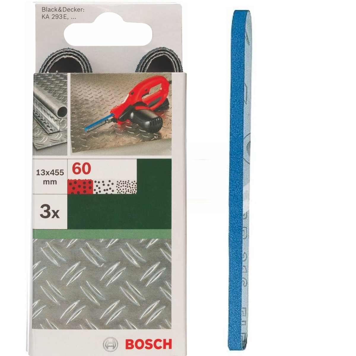 BOSCH Bohrfutter Bosch 3 Schleifbänder für B+D Powerfile KA 293E 13 x 451 mm, K 60