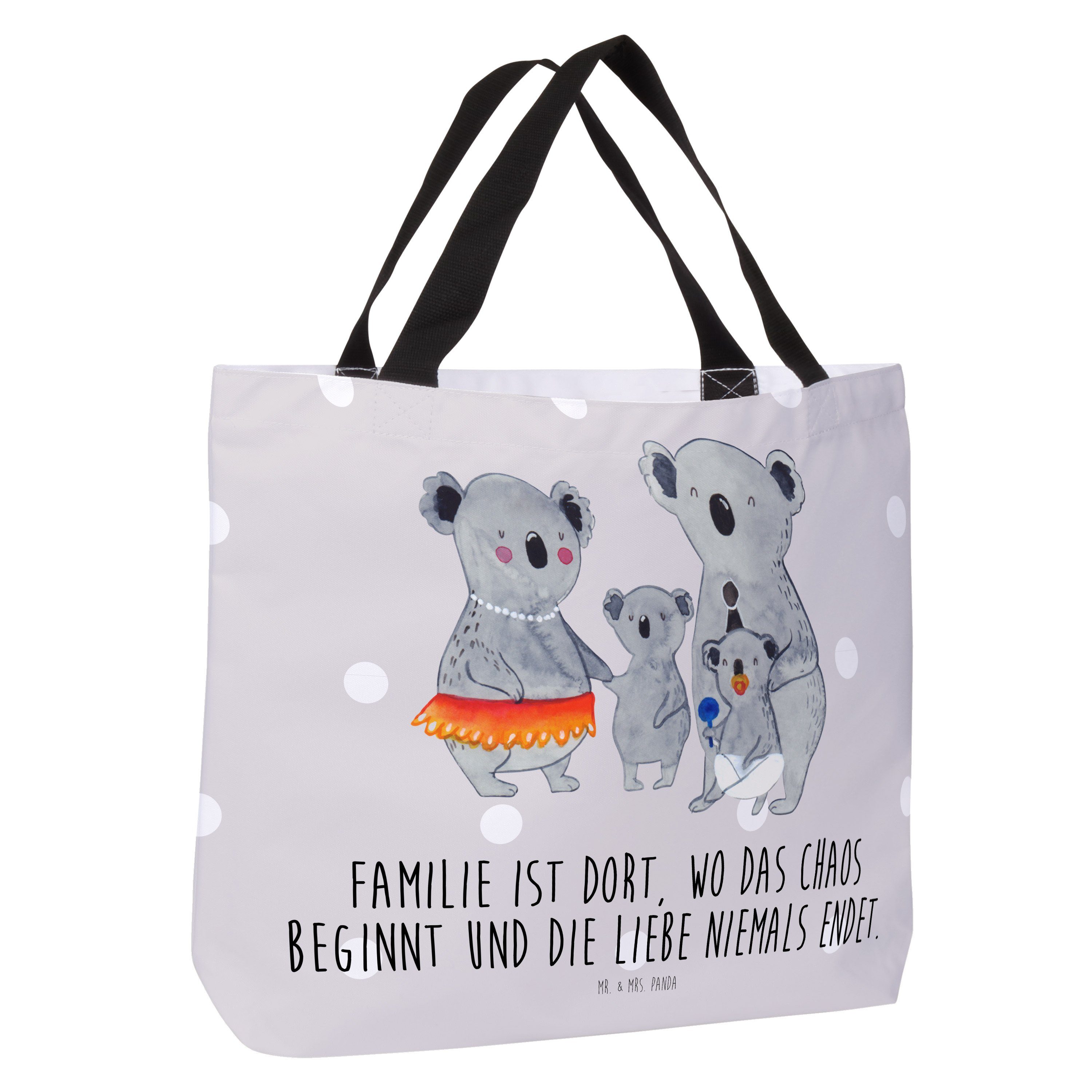 Shopper Shopper, & Ein Pastell Mr. Koala Grau Mrs. Geschenk, - Familie Koalas, Panda Bruder, - (1-tlg)