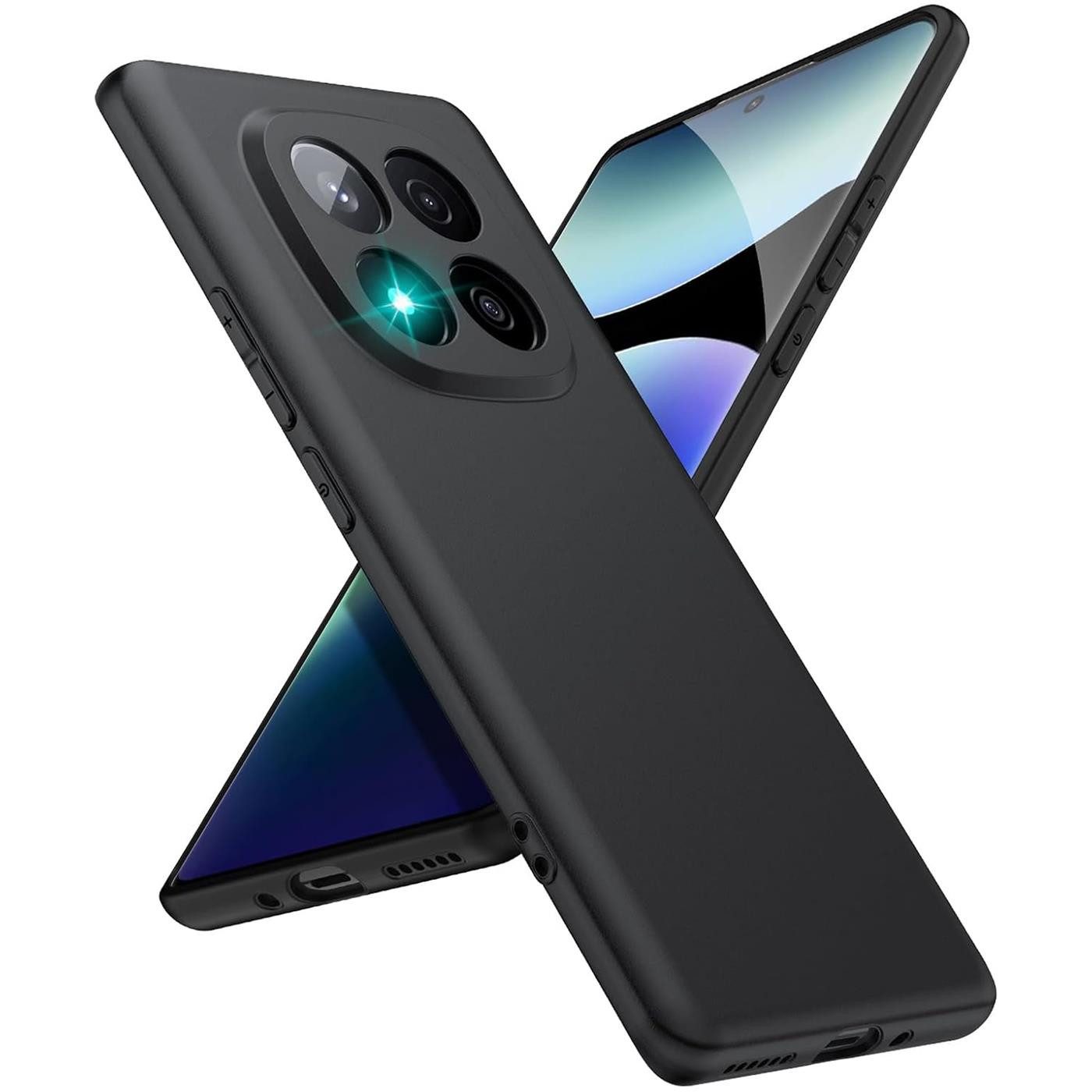 CoolGadget Handyhülle Handy Schutzhülle für Xiaomi Redmi Note 14 Pro Plus 5G matt schwarz, Silikon TPU Hülle Schutz Tasche Cover schlicht Slim Case