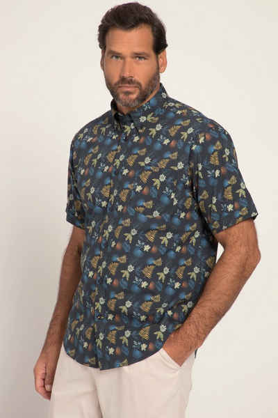 JP1880 Kurzarmhemd Hemd Halbarm Allover Print Buttondown-Kragen