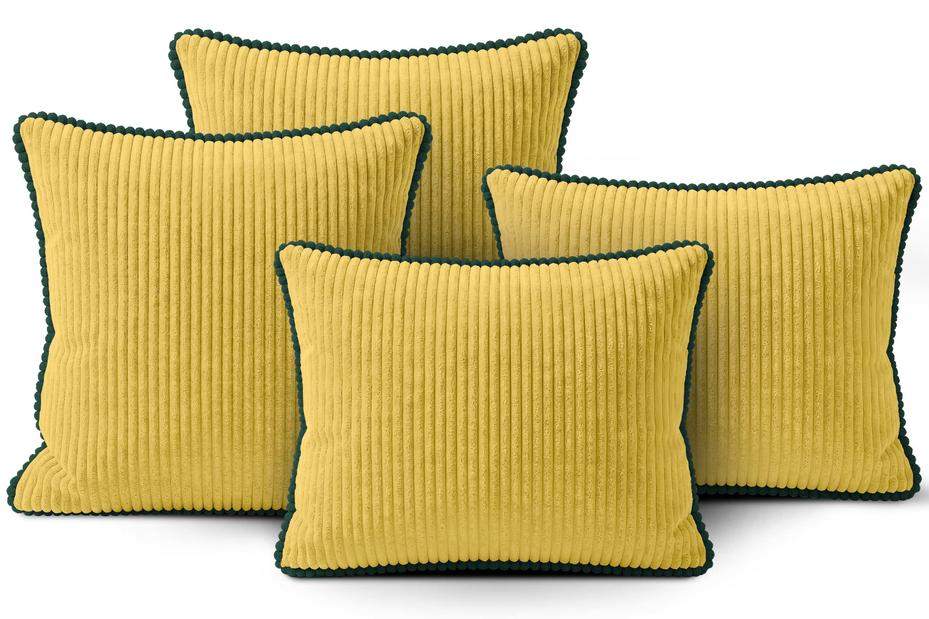 Amilian Dekokissen Sofakissen 4er Set mit Füllung 2x 40x40 cm + 2x 35x45 cm, Hotelverschluss Sofakissen Zierkissen
