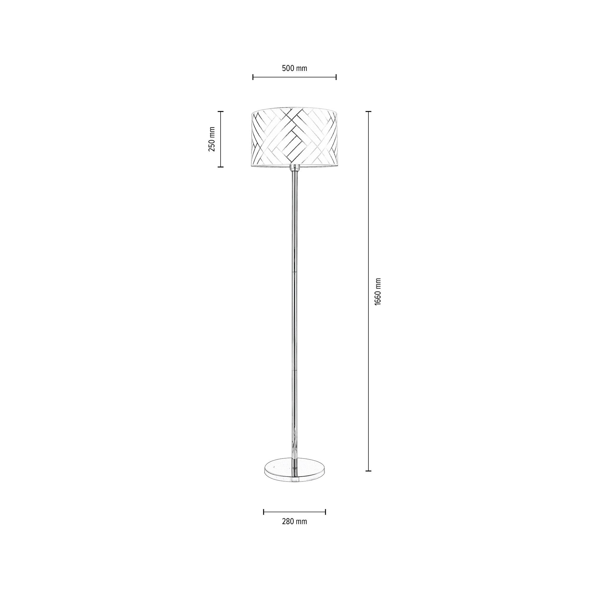 BRITOP LIGHTING Stehlampe PUNTO, ohne Leuchtmittel, Leuchtenfuß aus Metall  in Chrom, Schirm aus laminierter Tapete