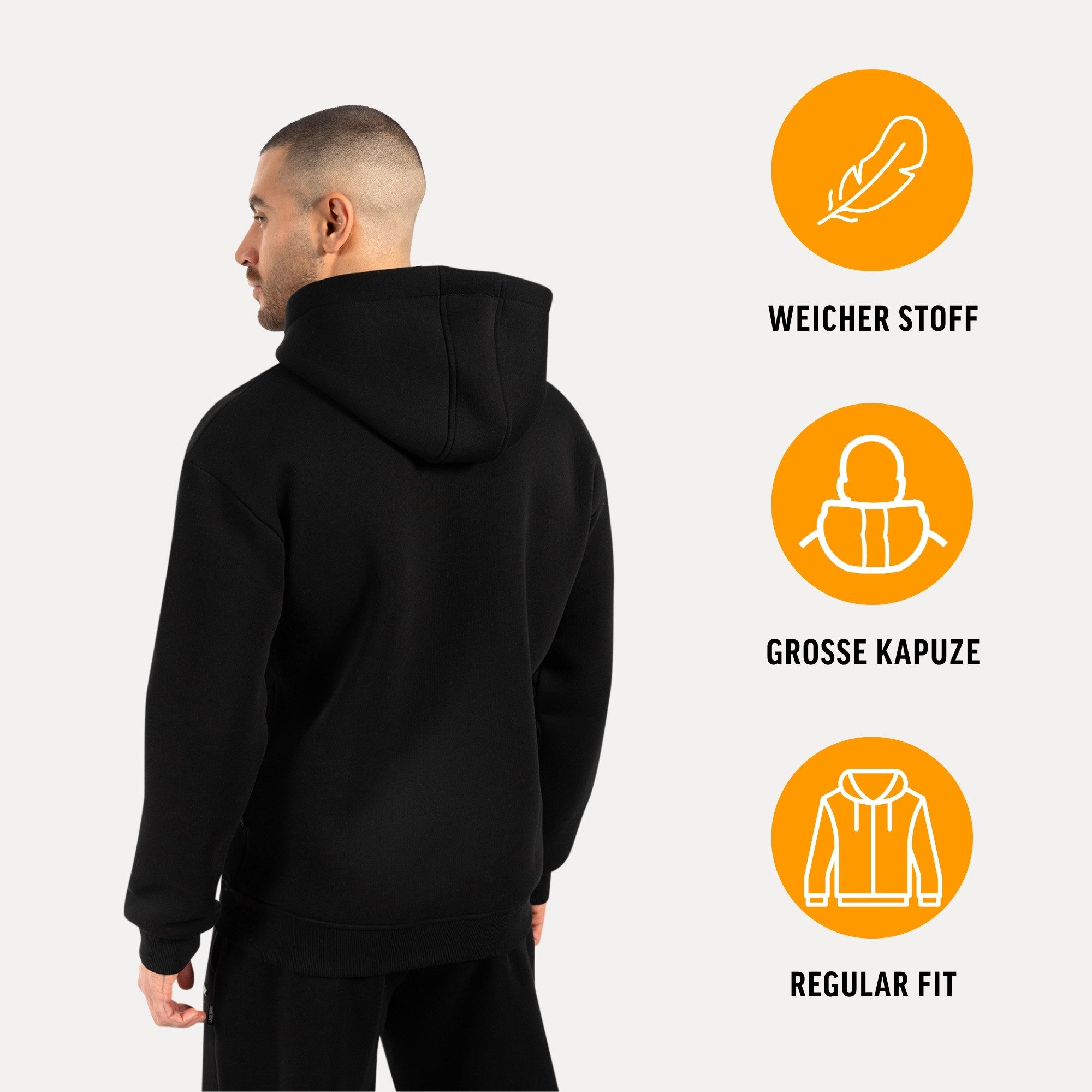 Smilodox Kapuzenstrickjacke Ilyas, Oversize Zip Hoodie, Strickjacke mit Log günstig online kaufen
