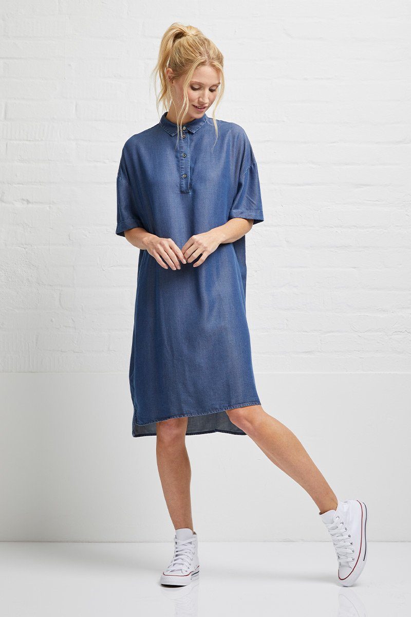Jeanskleid TENCEL denim shirt dress