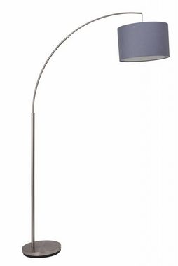 Brilliant Stehlampe Clarie, Lampe Clarie Bogenstandleuchte 1,8m eisen/grau 1x A60, E27, 60W, gee