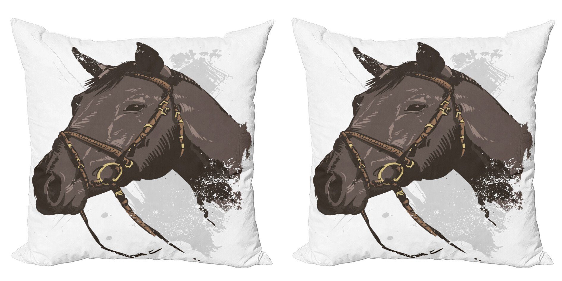 Kissenbezüge Modern Accent Doppelseitiger Digitaldruck, Abakuhaus (2 Stück), Reiter Wild Horse Portrait