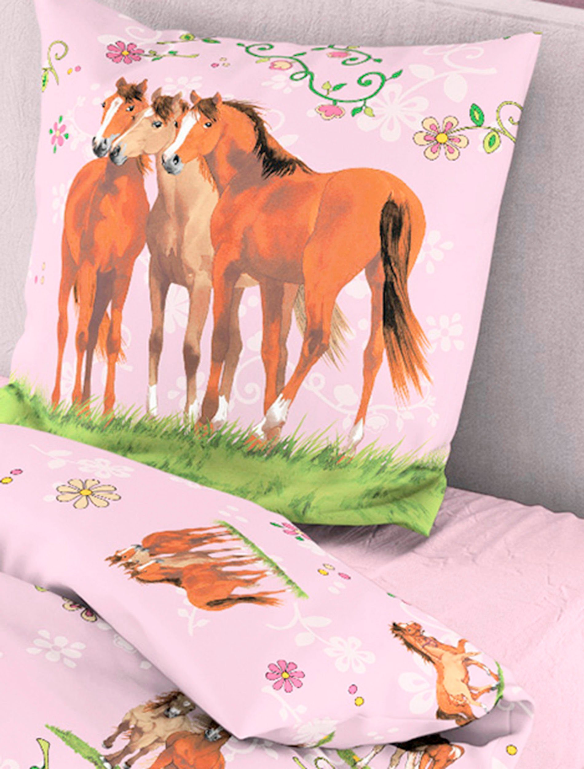 Kinderbettwäsche »Pferde«, Pferdefreunde, Renforce, 100 % Baumwolle,  Pferdefreunde, pflegeleicht online kaufen | OTTO
