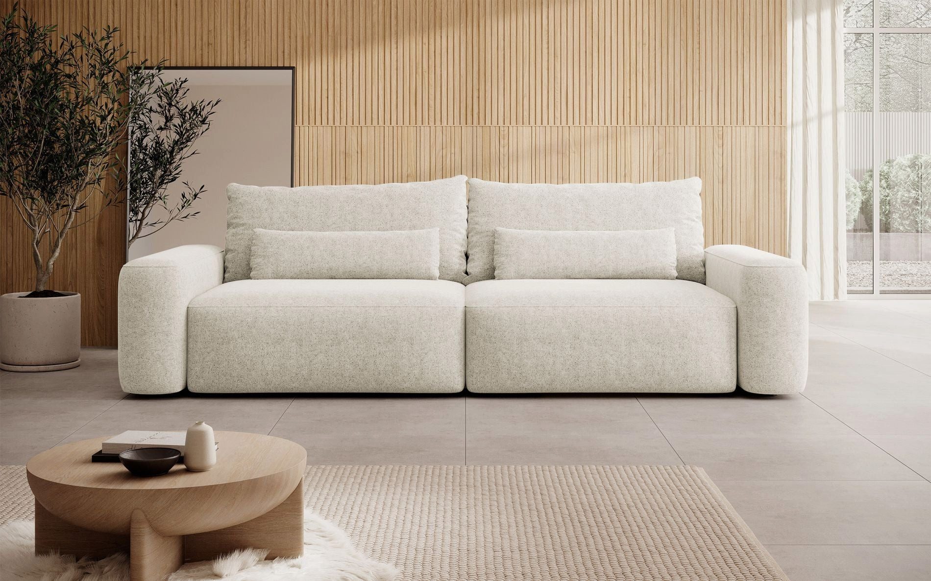 Selsey Schlafsofa CARNOS, mit Stauraum, Zierkissen, wasserfestem und kinderfreundlichem Chenille