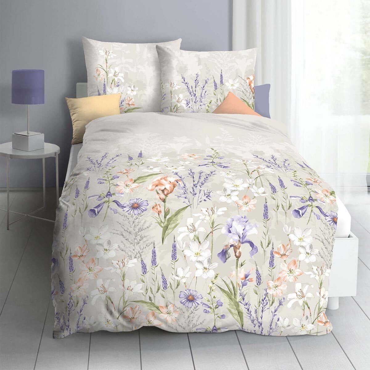 Kaeppel Bettwäsche Schwertlilie Salbei Sommerblumen Mako-Satin günstig online kaufen