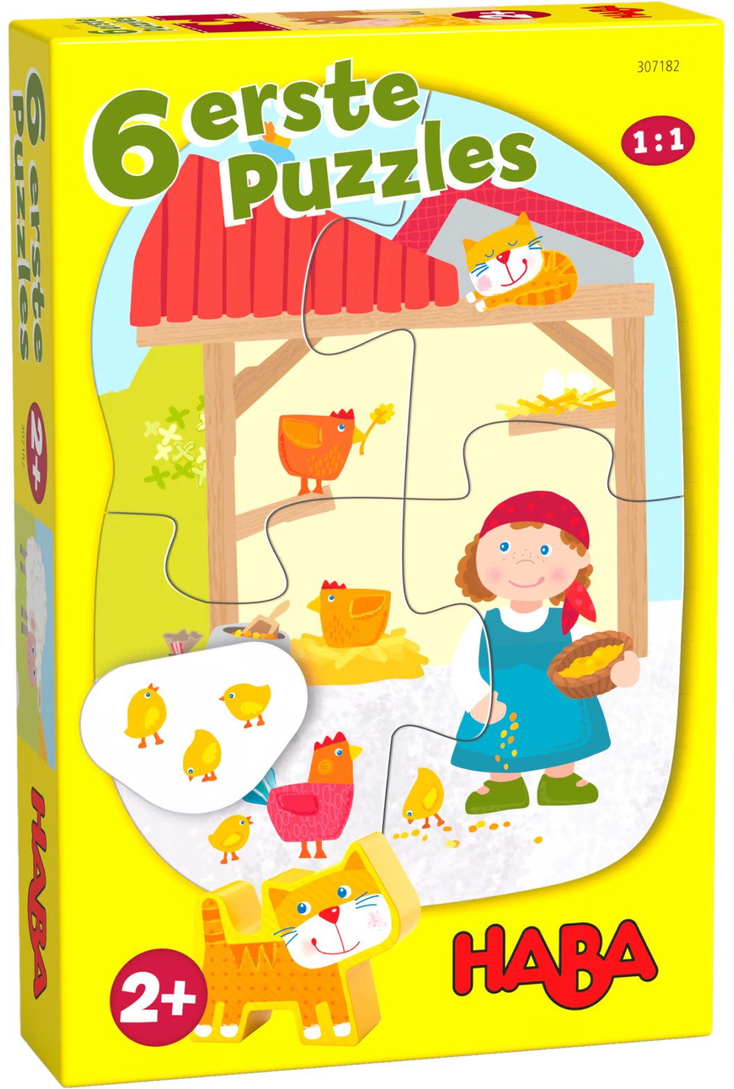 Haba Puzzle 2, 3, 4 Teile Kinder Puzzle 6 erste Puzzles Bauerhof 1307182001, Puzzleteile