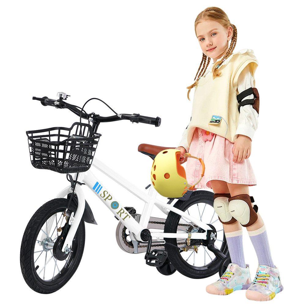 JEOBEST Kinderfahrrad Kinder Fahrrad Fahrräder Bicycle Kinderrad inkl. Korb (12 14 Zoll), 4 Gang, (1-tlg.,Kinder Fahrrad, Fahrrad für Kinder, Mit Hilfsrädern)